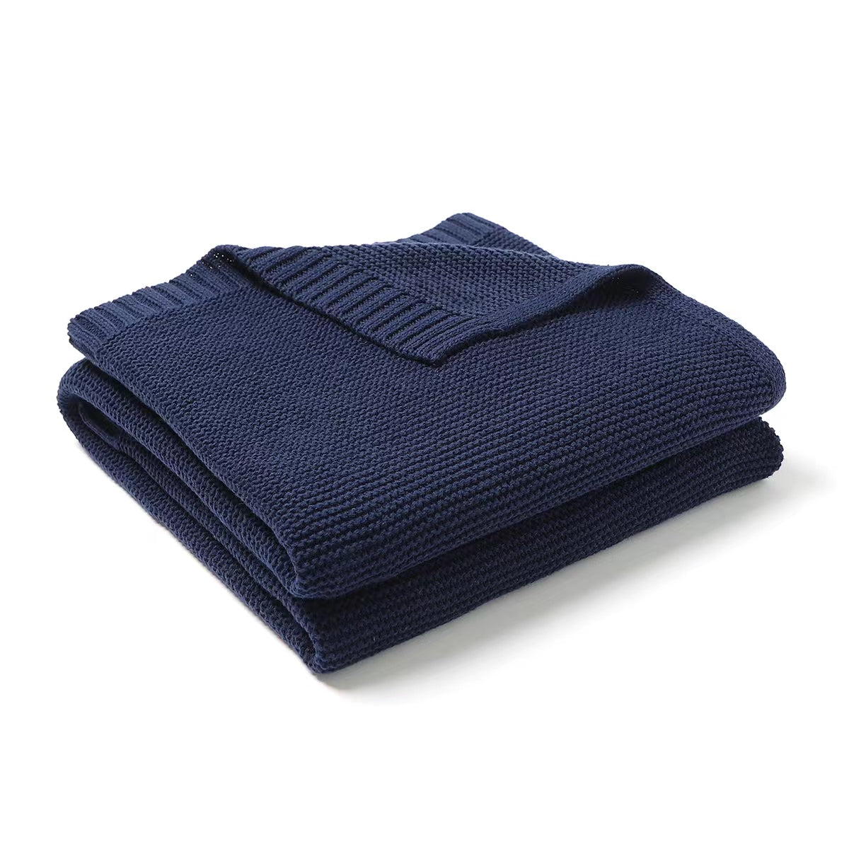 Navy Blue Knit Blanket