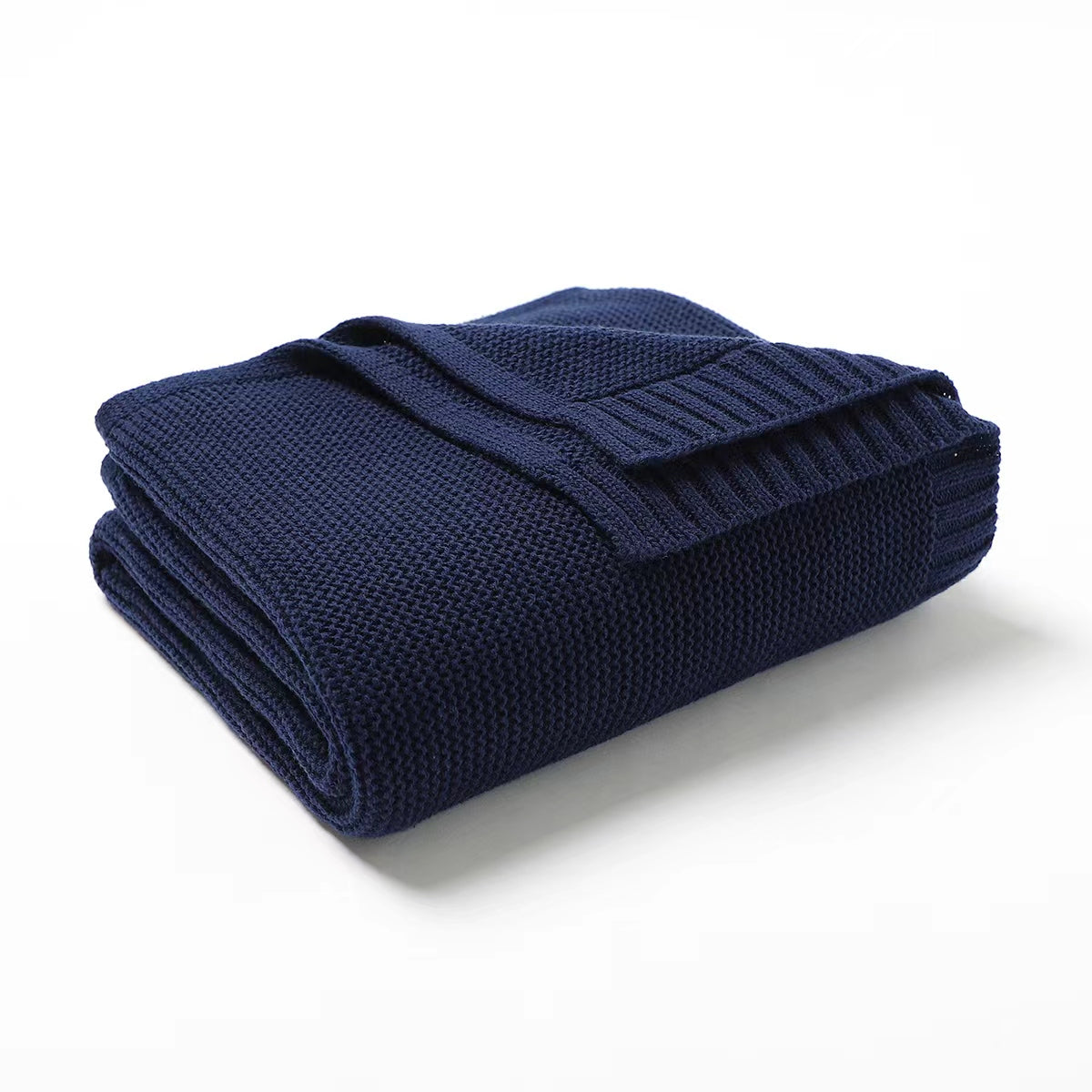 Navy Blue Knit Blanket