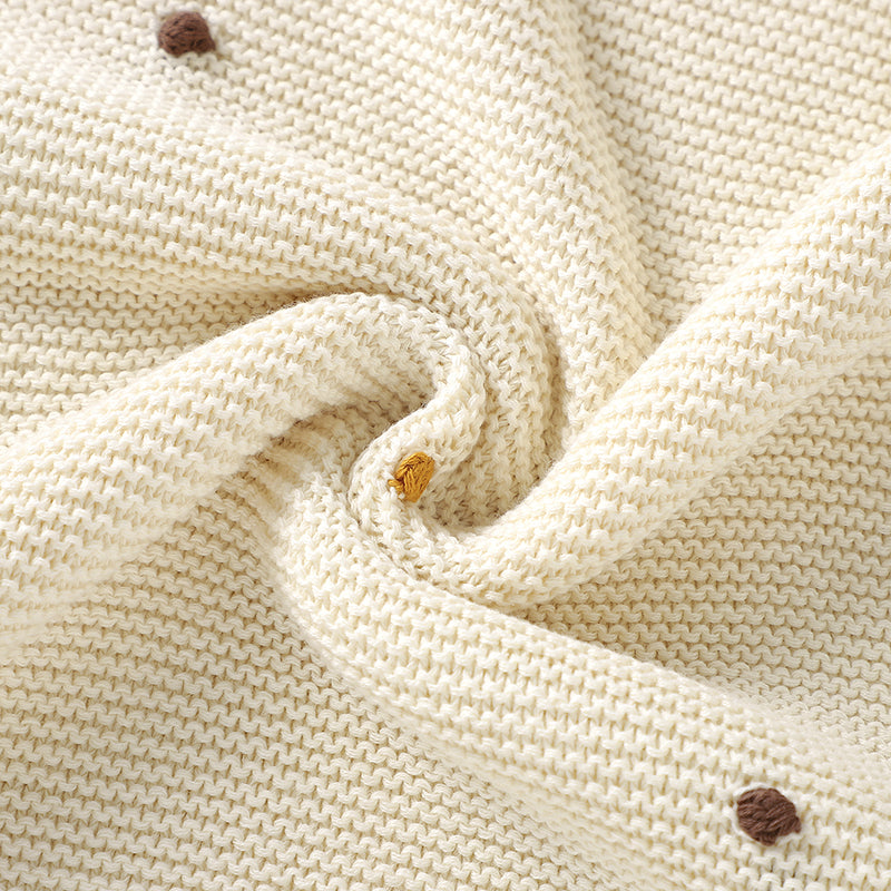 Beige Dotted Baby Blanket