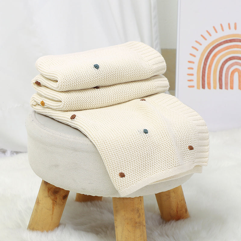 Beige Dotted Baby Blanket