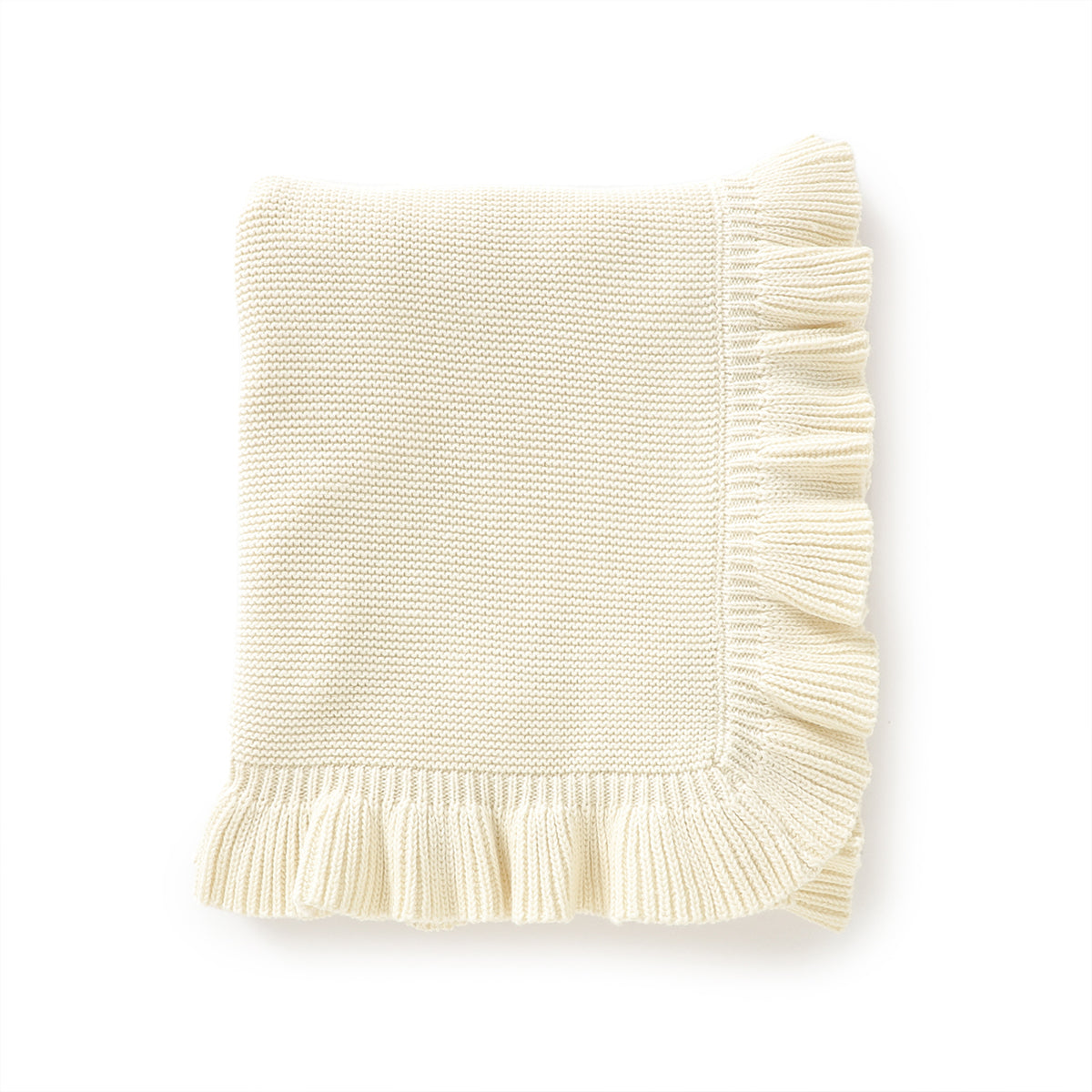 Beige Ruffled Baby Blanket