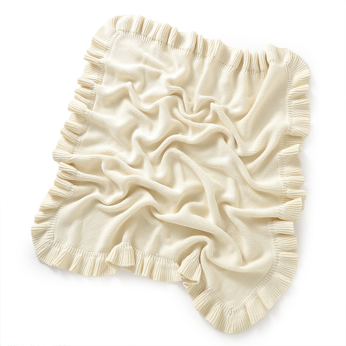 Beige Ruffled Baby Blanket