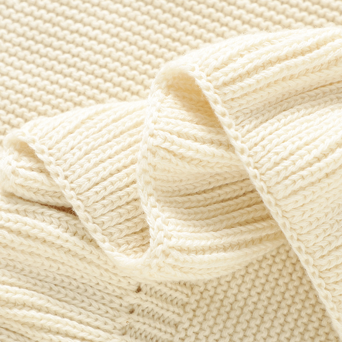 Beige Ruffled Baby Blanket