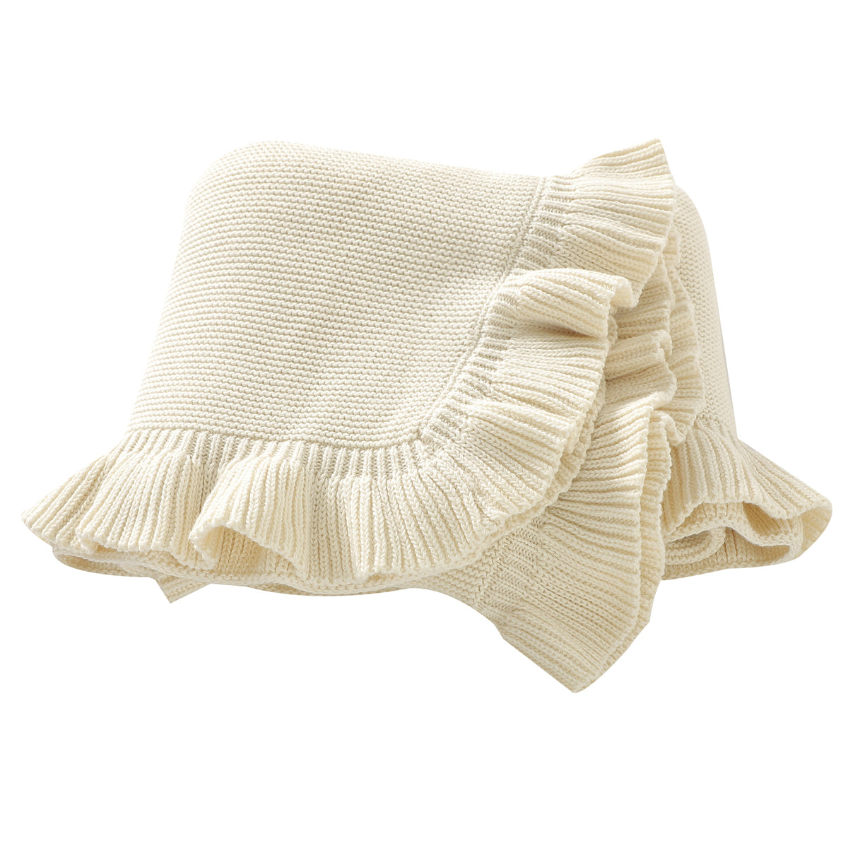 Beige Ruffled Baby Blanket