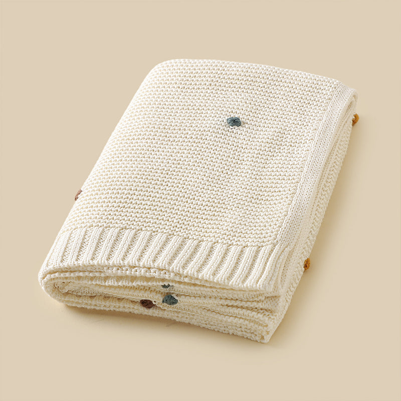 Beige Dotted Baby Blanket