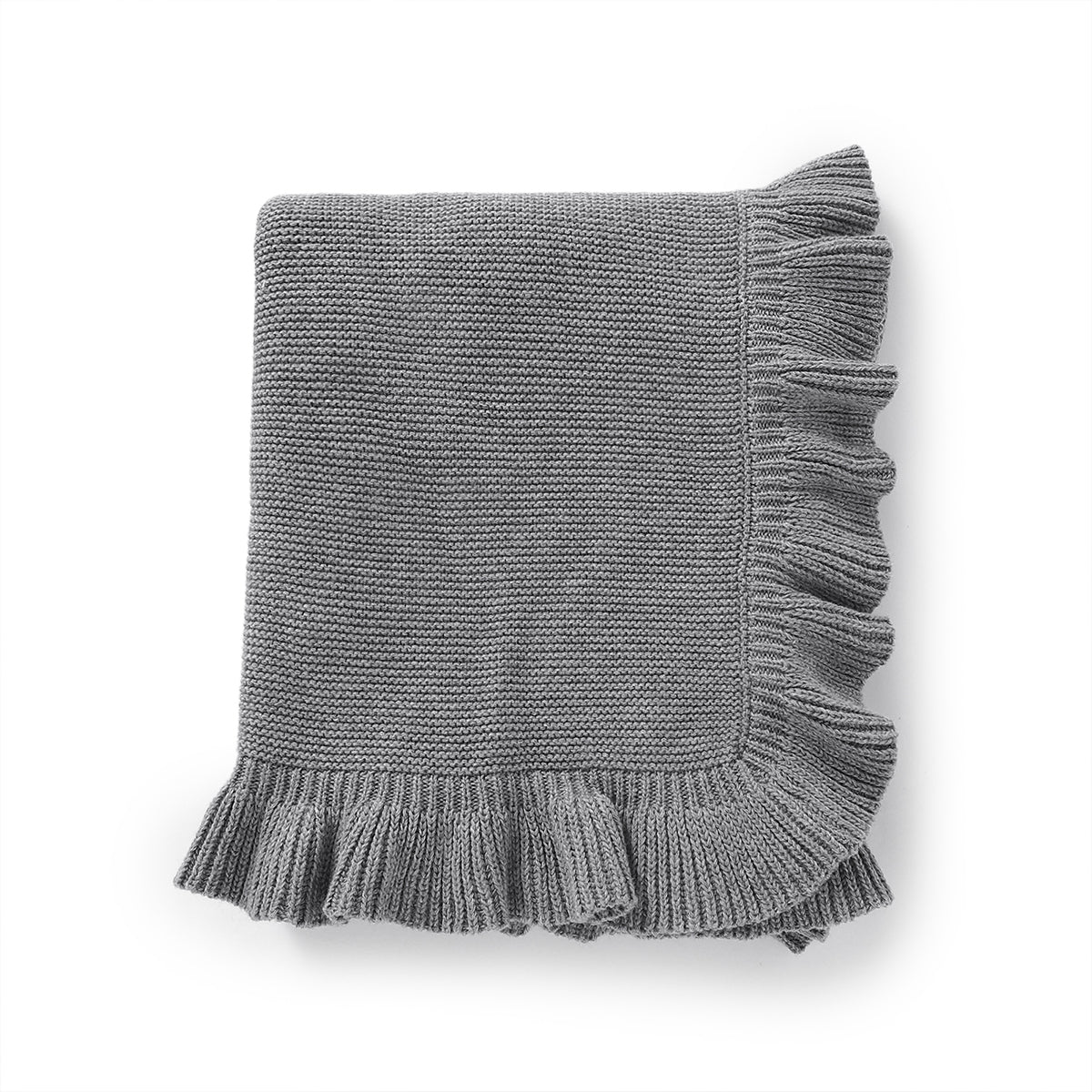 Gray Ruffled Baby Blanket