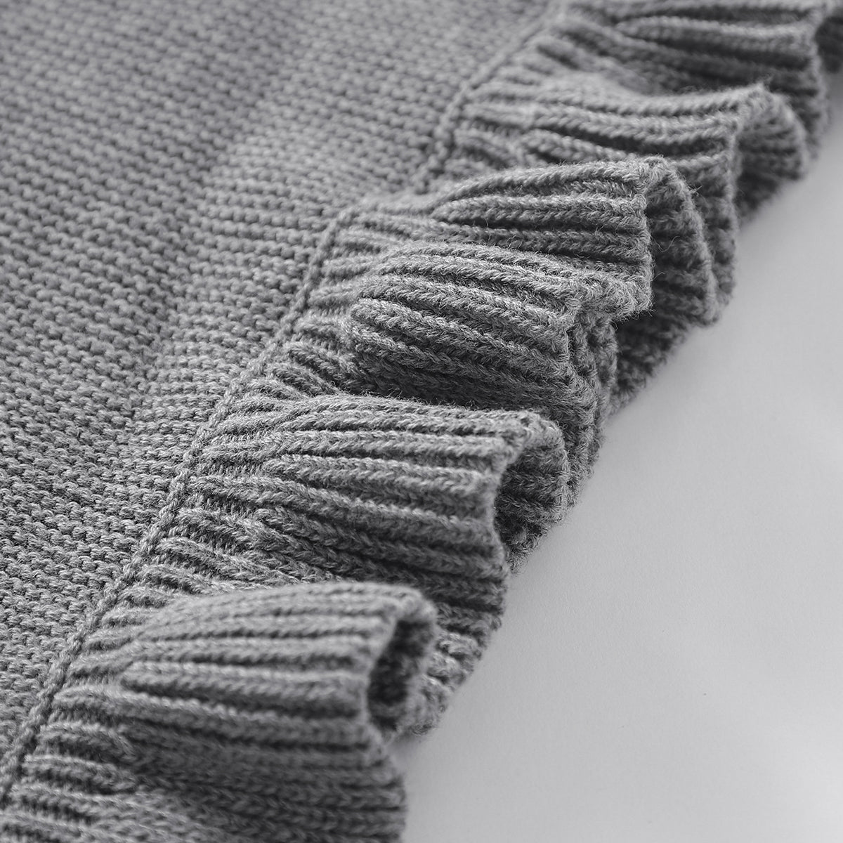 Gray Ruffled Baby Blanket