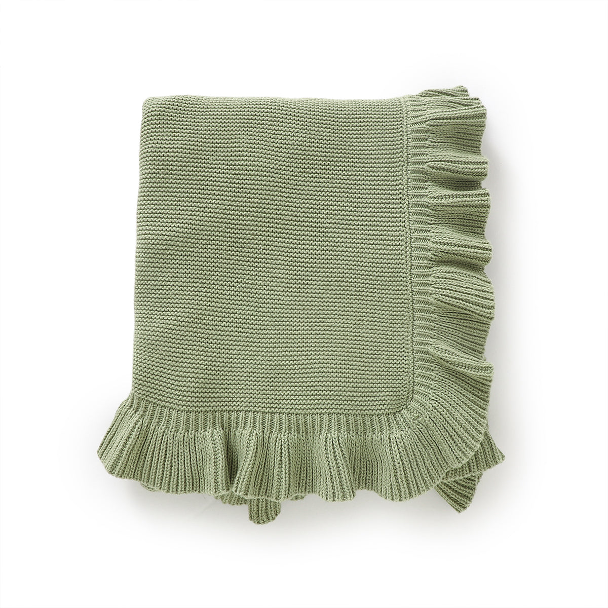 Green Ruffled Baby Blanket