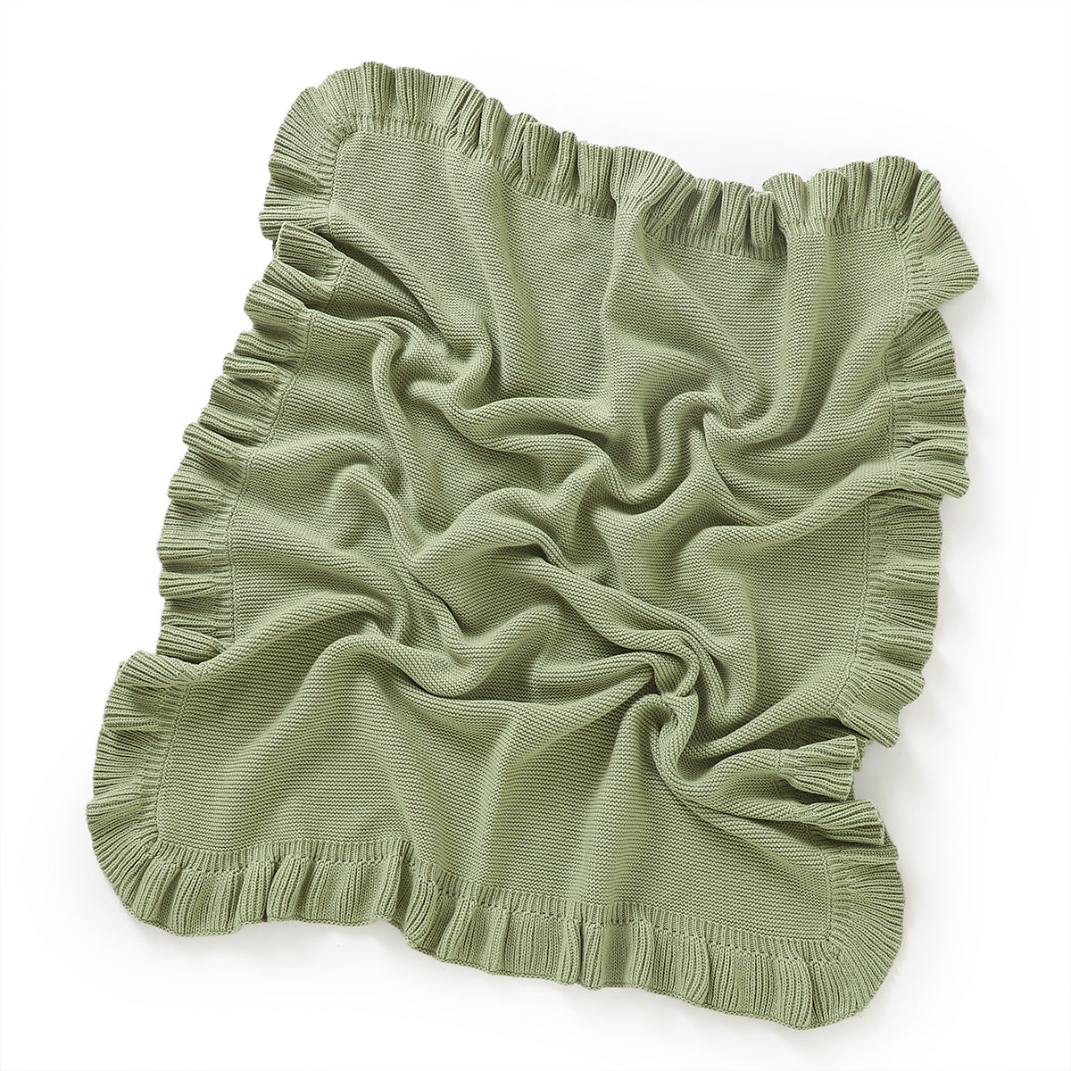 Green Ruffled Baby Blanket