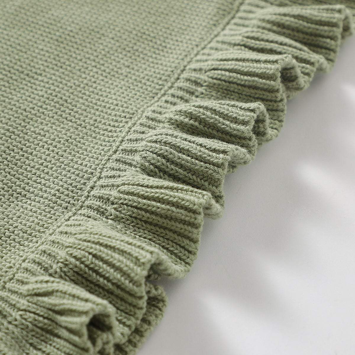 Green Ruffled Baby Blanket