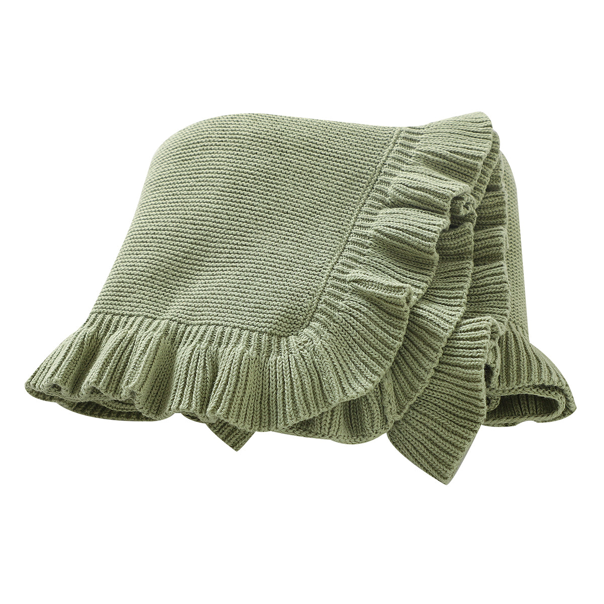 Green Ruffled Baby Blanket