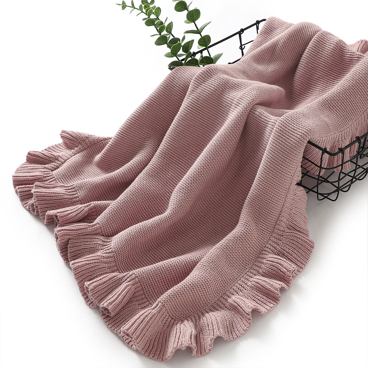 Pink Ruffled Baby Blanket