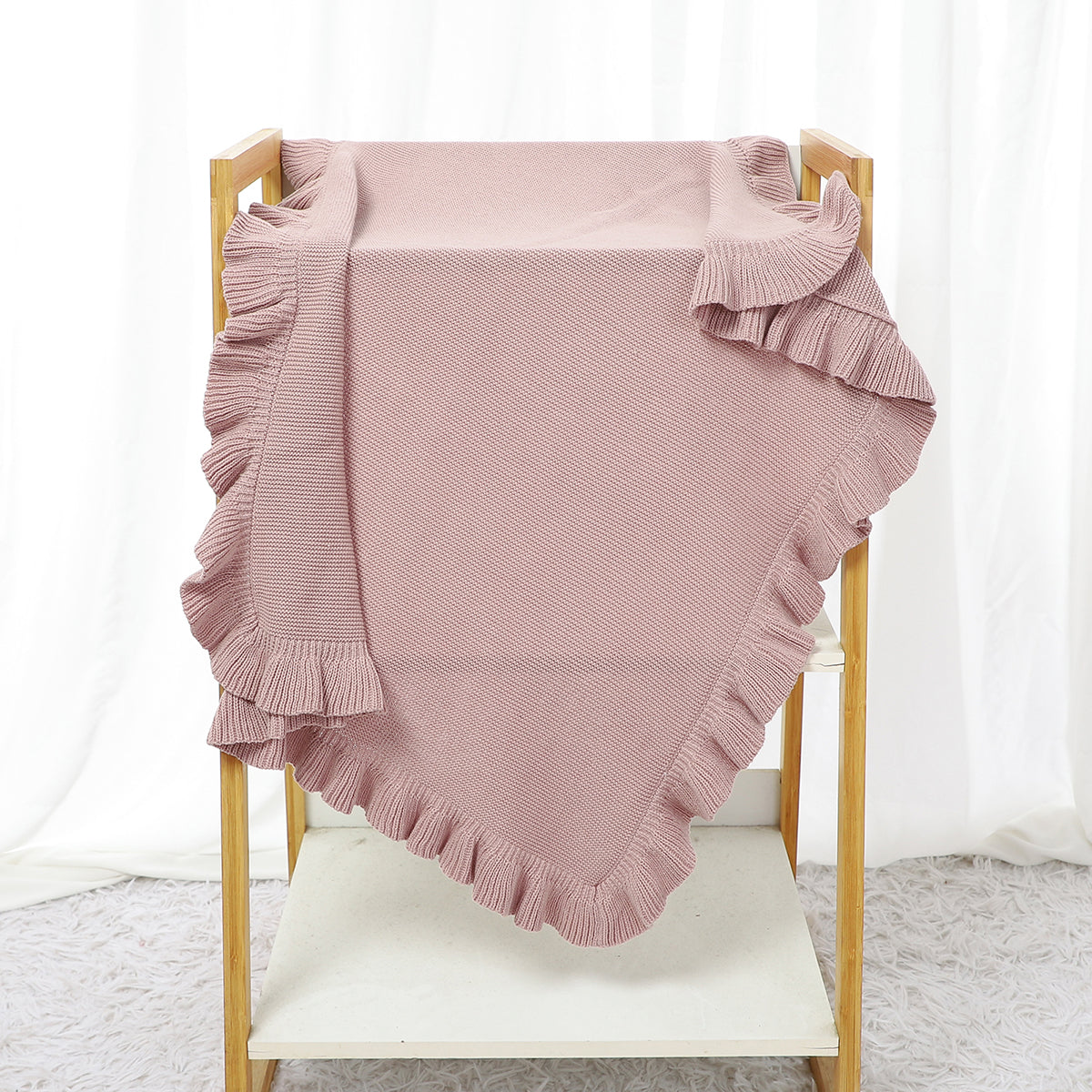 Pink Ruffled Baby Blanket